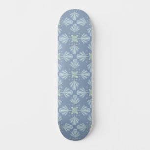 Skateboard Répétition abstraite florale bleu pastel
