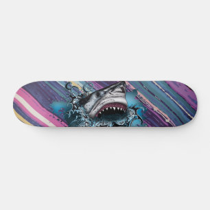 Skateboard Requin à rayures ondulées atténuées Art abstrait
