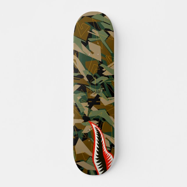 Skateboard Requin de marque d'Esvoir Camo (Devant)
