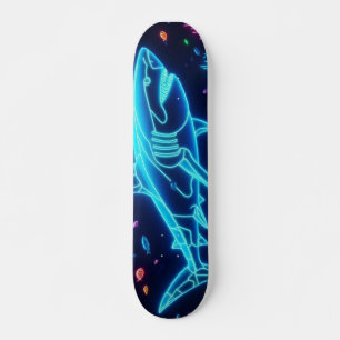 Skateboard Requin néon coloré