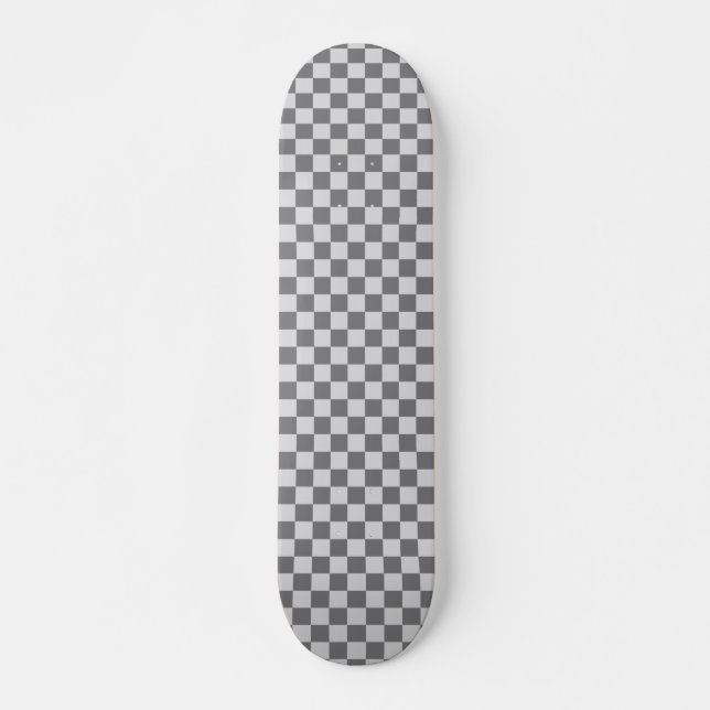 Skateboard Retro 90s Grey À damiers Motif Checkerboard (Devant)