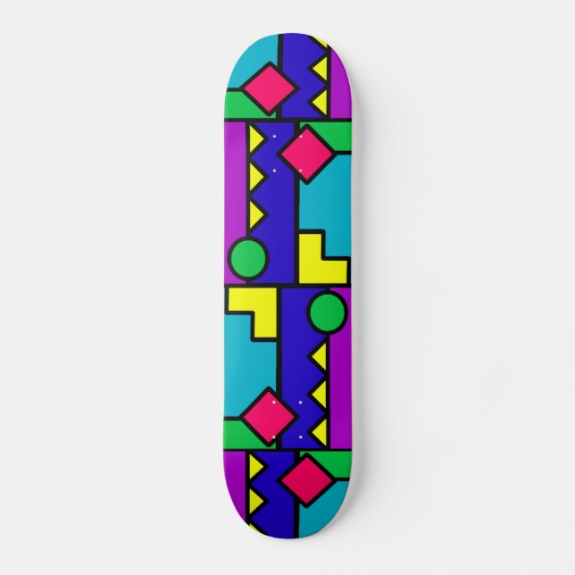 Skateboard Rétro bloc de la couleur 80s (Recto)