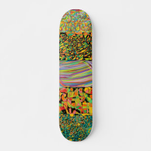 Skateboard Rétro de patchwork d'art abstrait