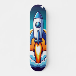 Skateboard Retro, fusée spatiale