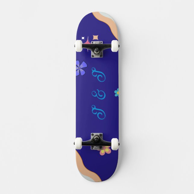 Skateboard Retro Groovy Pastel Floral Aesthetic  (Recto)