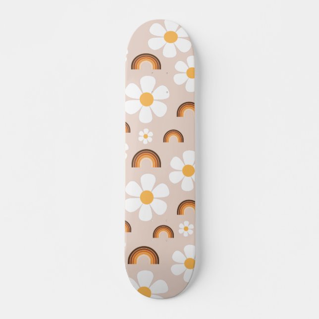 Skateboard Retro les années 70 Super Hippie Daisy & Terracott (Devant)