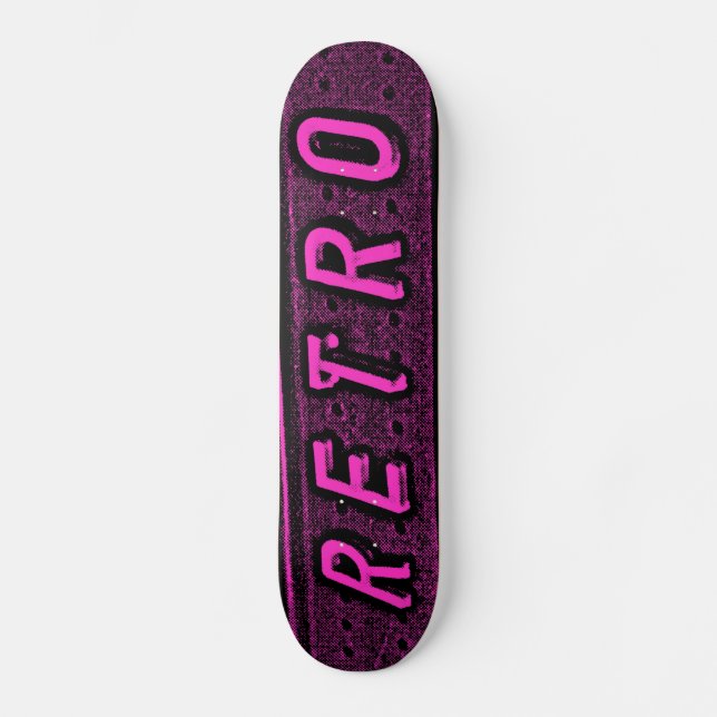 Skateboard Retro - Magenta et Noir (Recto)