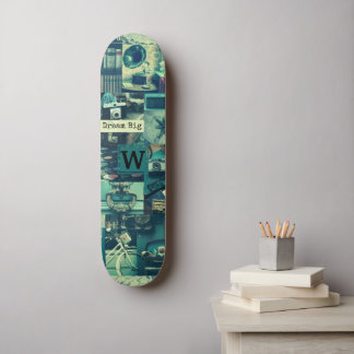 Skateboard Retro Mood Board Vintage Tech Collage Monogramme