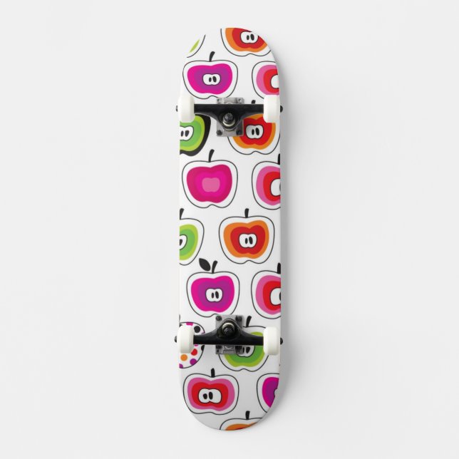 Skateboard Rétro motif mignon de pomme (Recto)