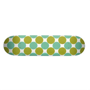 Skateboard Rétro olive et points verts