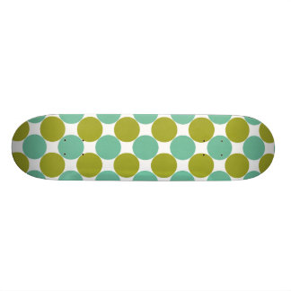 Skateboard Rétro olive et points verts