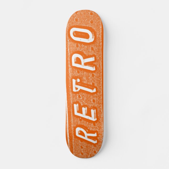 Skateboard Rétro - Orange (Recto)