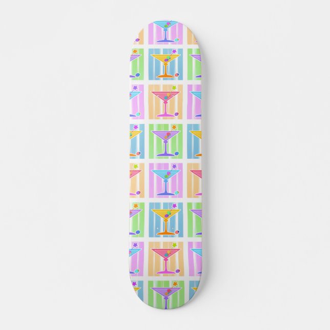 Skateboard - Retro Pop Art Martinis (Front)