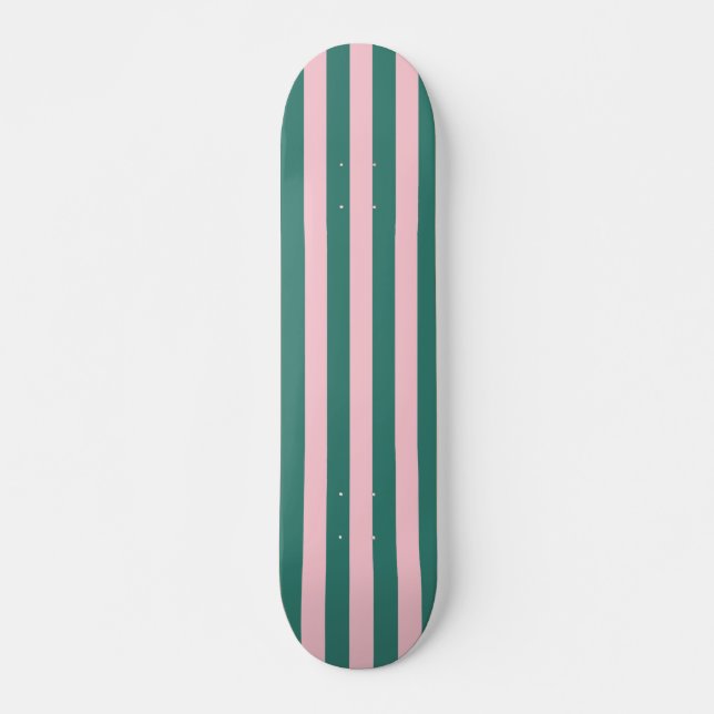Skateboard Retro Preppy Sportswear Stripes - Rose Green (Devant)