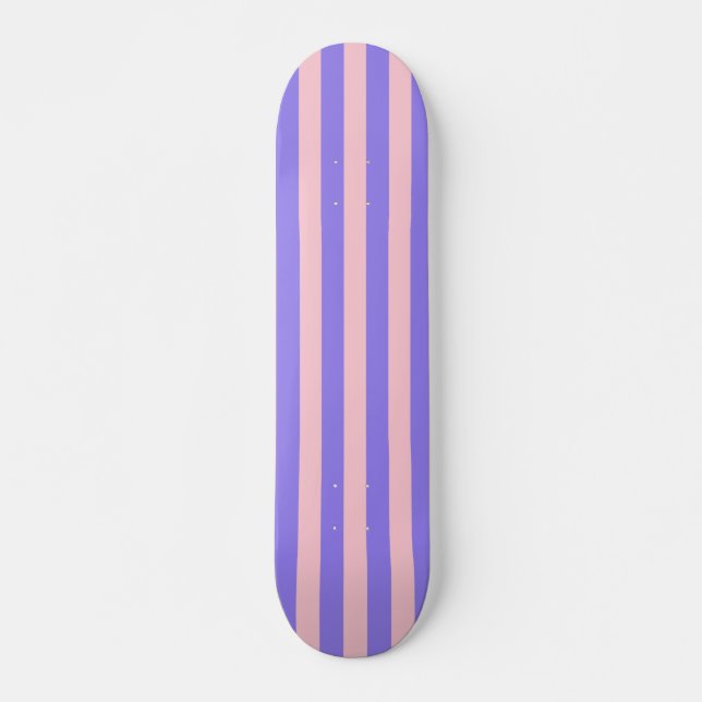 Skateboard Retro Preppy Sportswear Stripes - Rose violet (Devant)