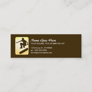 skateboard : retro rays : mini business card