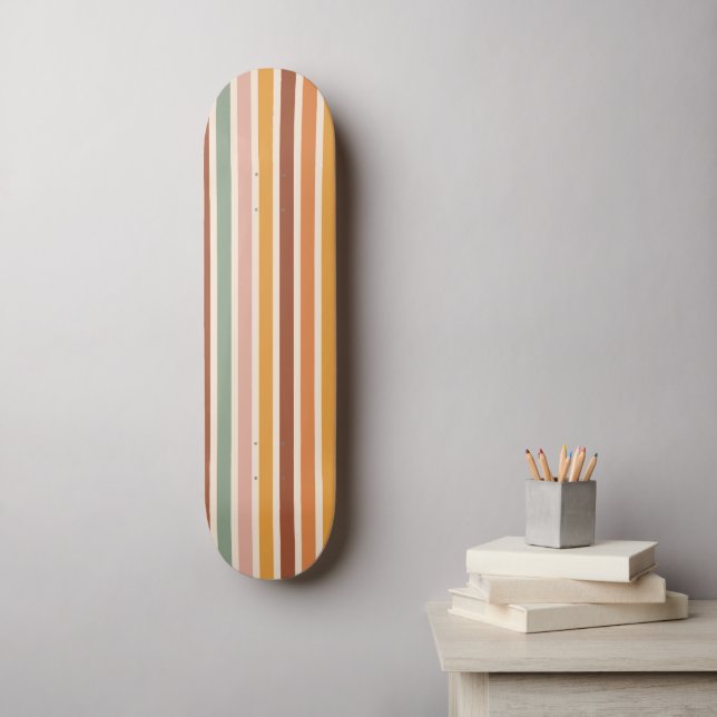 Skateboard Retro Stripes Arc-en-ciel Scinties Super les année (Art mural)