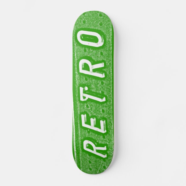 Skateboard Retro - Vert et Blanc (Recto)