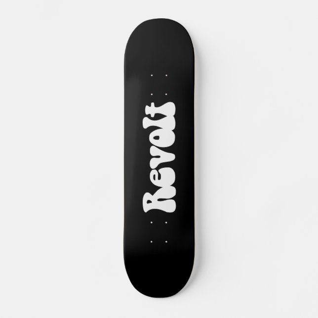 Skateboard Révolution - Blanc sur Noir (Recto)