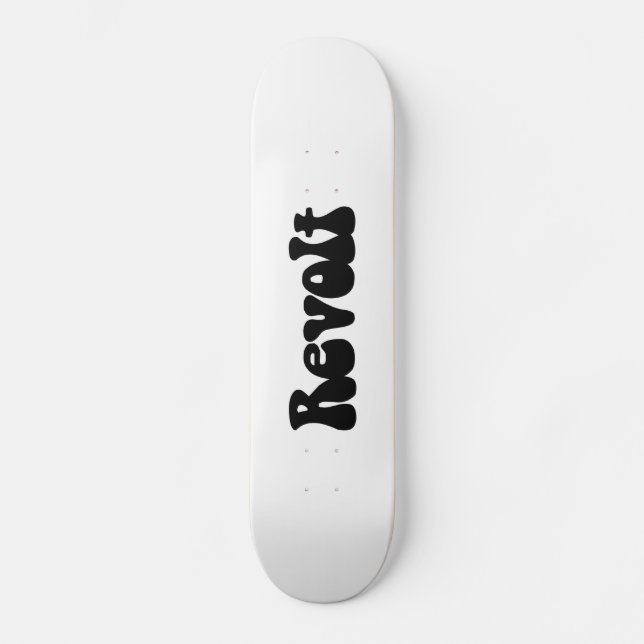 Skateboard Révolution - Noir sur Blanc (Recto)