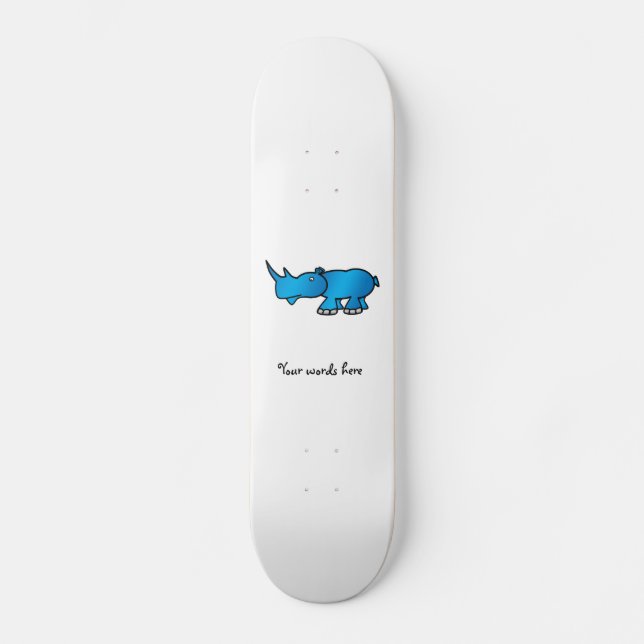 Skateboard Rhinocéros bleu (Recto)