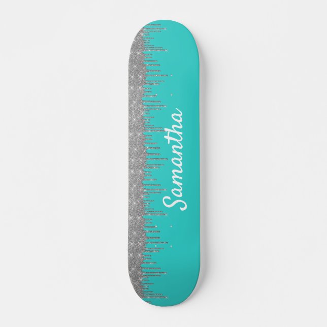 Skateboard Robin's Oeuf Blue Silver Parties scintillant Drive (Devant)