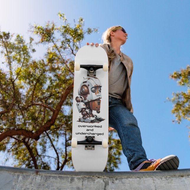 Skateboard Robot rouillé : surtravaillé et sous-chargé (Extérieur 1)