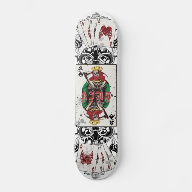 Skateboard Roi de planche à roulettes de crâne de pelles (Recto)