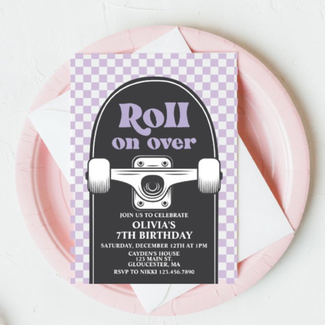 Skateboard Roll sur Anniversaire Invitation (Créateur téléchargé)