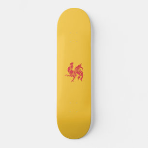 Skateboard Rooster rouge (Drapeau de Wallonie)