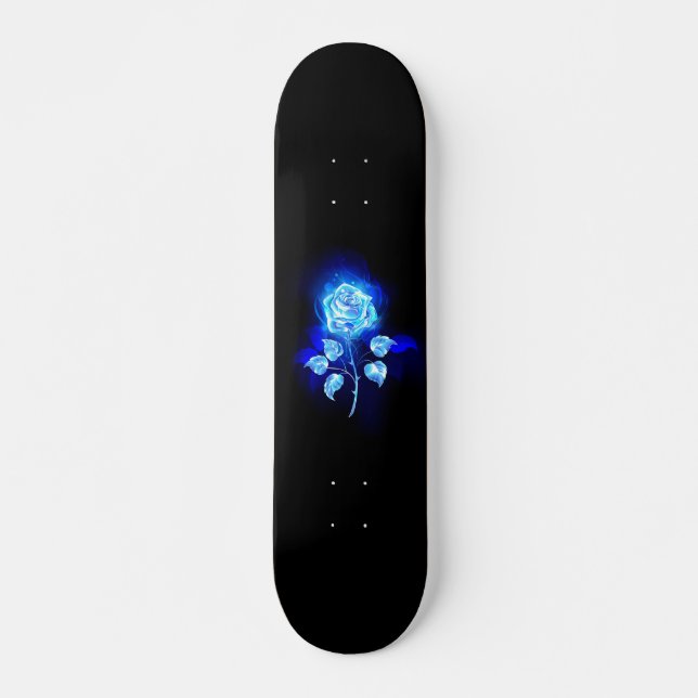 Skateboard Rose bleu brûlant (Devant)