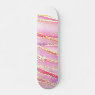 Skateboard Rose Elegant Agate Wavy Design