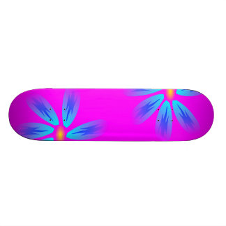 Skateboard Rose et planche à roulettes florale bleue