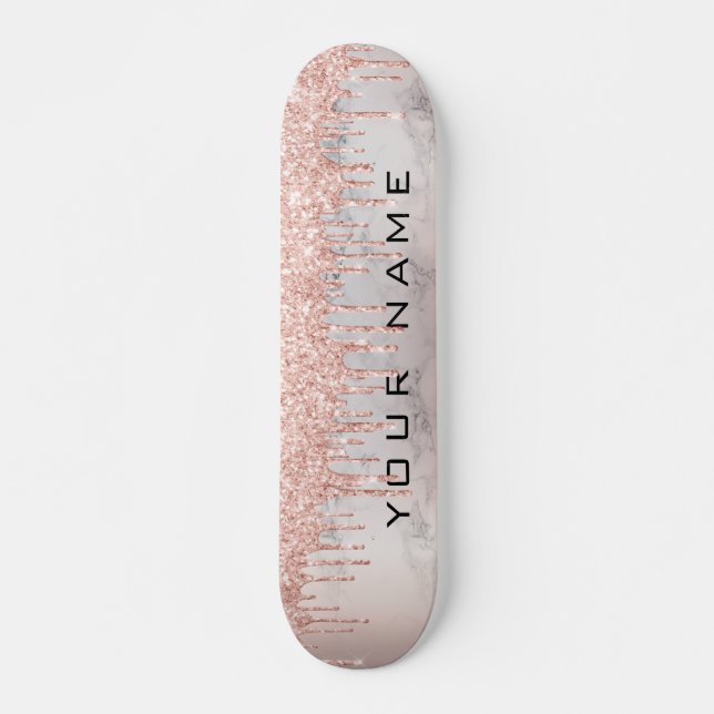 Skateboard Rose Gold Drives Custom Girly Nom (Devant)