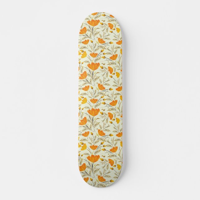 Skateboard Rose jaune (Devant)