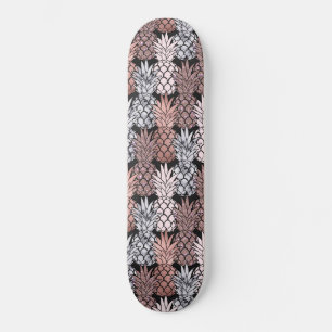 Skateboard Rose moderne Parties scintillant or rose Ananas Mo