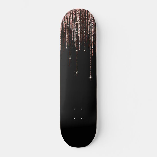 Skateboard Rose noir Gold Sparkly Parties scintillant Fringe (Recto)