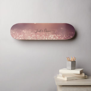 Skateboard ROSE OR Parties scintillant Nom personnalisé Skate