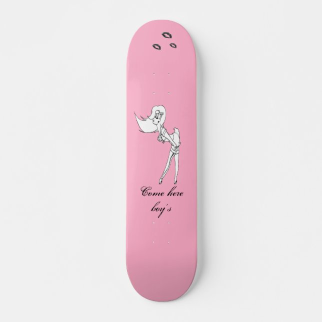 Skateboard rose pinup 23, touché, touché, touché, touché,... (Devant)