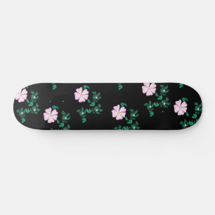 Skateboard Rose sauvage - Motif floral sur Arrière - plan noi