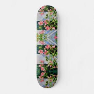 Skateboard Roses d'aquarelle rose