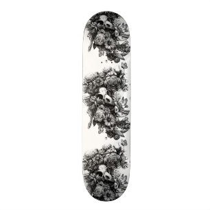 Skateboard Roses et mites - noir
