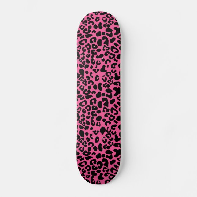 Skateboard Roses indien à la mode et empreinte de léopard (Recto)