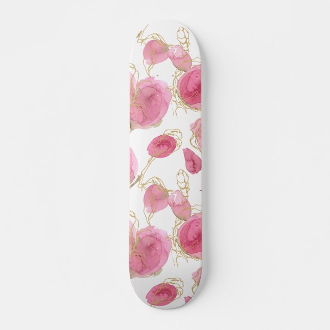 Skateboard Roses roses (Devant)