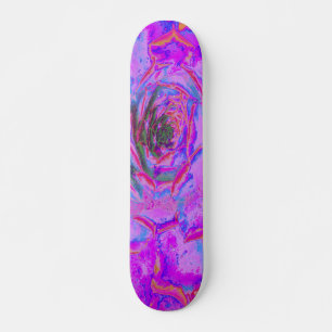 Skateboard Rosette de Sedum Succulente Violet et Magenta