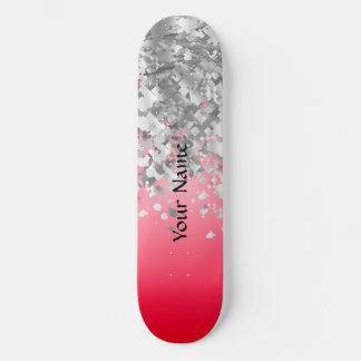 Skateboard Rouge et fausse parties scintillant