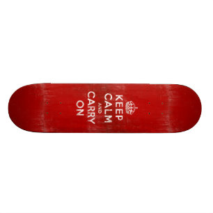 Skateboard Rouge-foncé vintages affligés gardent le calme et