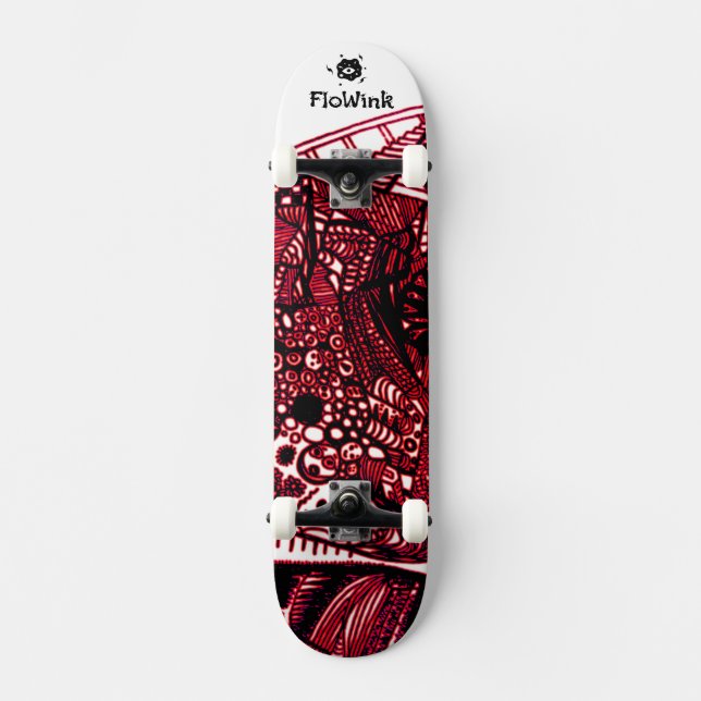 Skateboard Rouge noir cool (Recto)