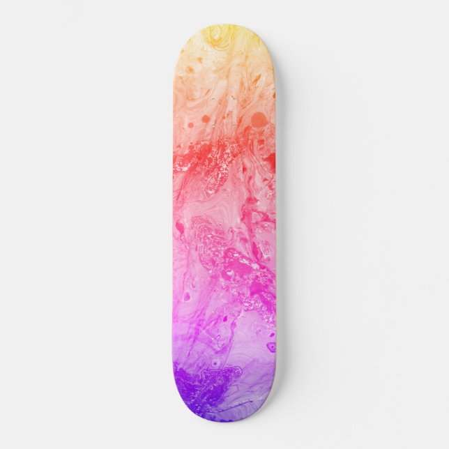 Skateboard Rouge rose tendance bleu violet vert jaune moderne (Recto)