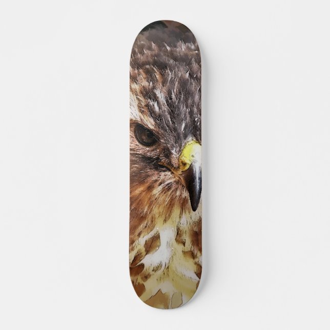 SKATEBOARD ROUGE TAILLÉ HAWK (Devant)